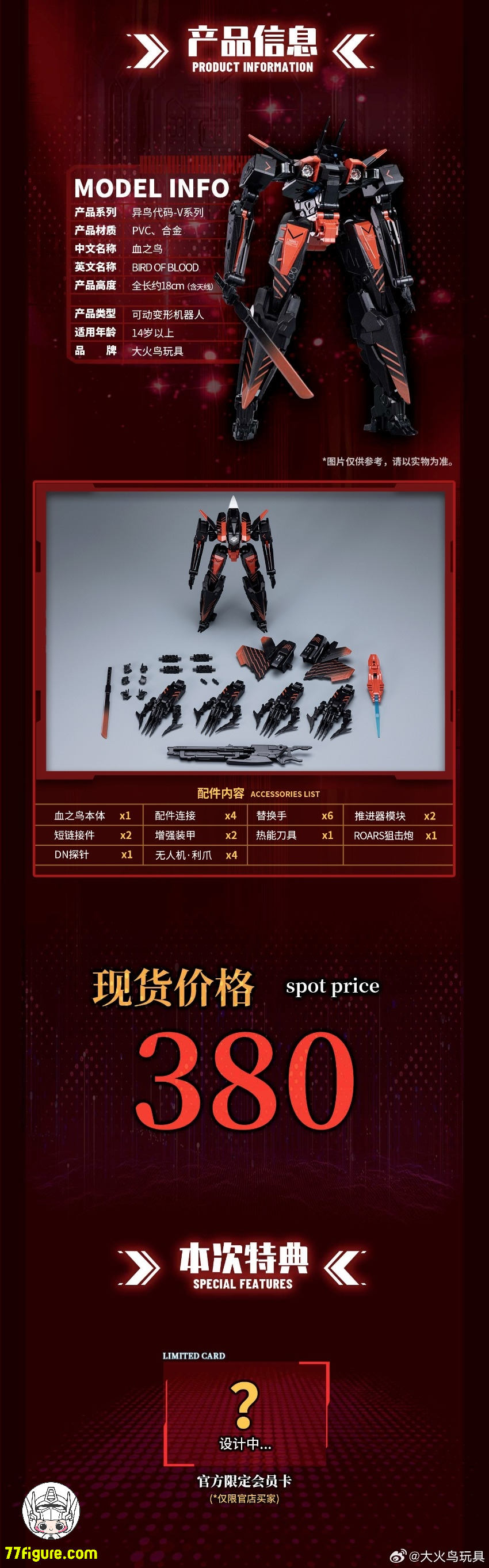 【品切れ】大火鳥製造 『バード/バイナリ』血の鳥 フルアーマー プラモデル