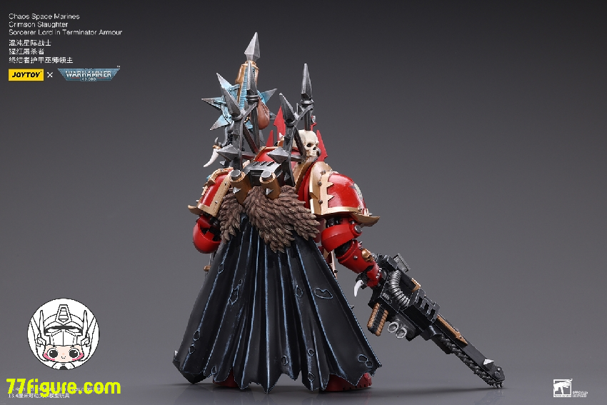 ジョイトイ JoyToy Source 1/18 『ウォーハンマー40K』チャオスペースマリーンズ ターミネーター アーマーを着たクリムゾン スローター ソーサラー ロード 塗装済み可動フィギュア