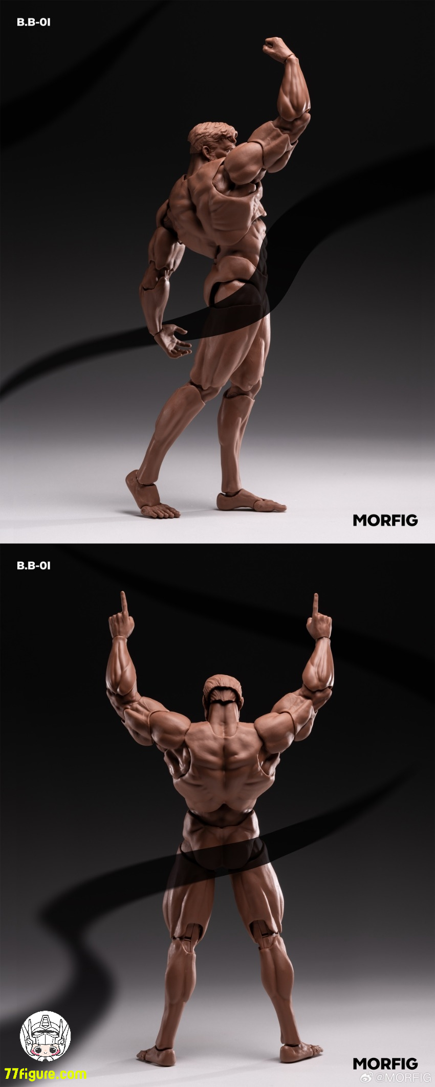 【予約商品】Morfig 1/12 ブランクボディ ベータ ブラックスキンVer. 男性素体
