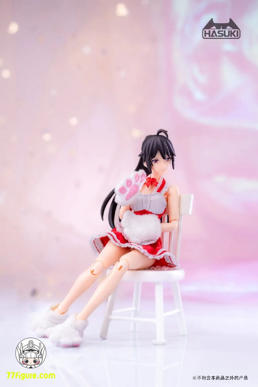 【品切れ】HASUKI 1/12 CS011 アクションフィギュア用(ホワイト) 猫の足の手袋 &靴 セット