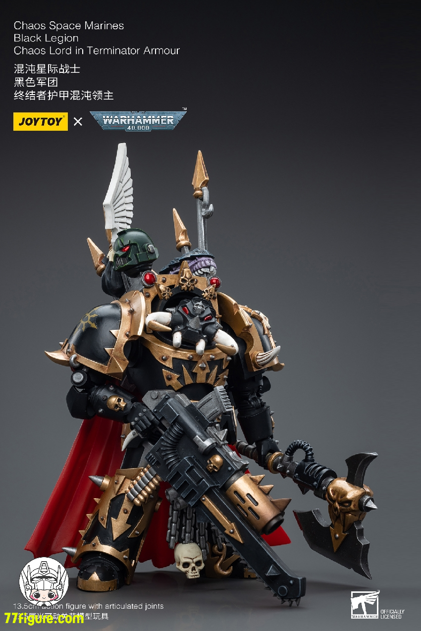 【品切れ】ジョイトイ JoyToy Source 1/18 『ウォーハンマー40K』カオス・スペース マリーンズ ブラック レギオン カオス ロード ターミネーター アーマー 塗装済み可動フィギュア