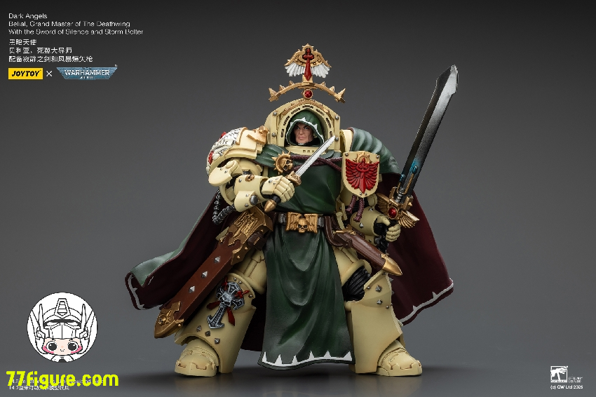 【予約商品】ジョイトイ JoyToy Source 1/18 『ウォーハンマー40K』ダーク エンジェル ベリアル デスウィングのグランドマスター 沈黙の剣とストームボルター付き 塗装済み可動フィギュア
