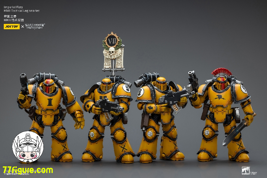 【品切れ】ジョイトイ JoyToy Source 1/18 『ウォーハンマー40K:ホルスの大逆』インペリアルフィスト MkIII軍団戦術分隊 4体セット 塗装済み可動フィギュア