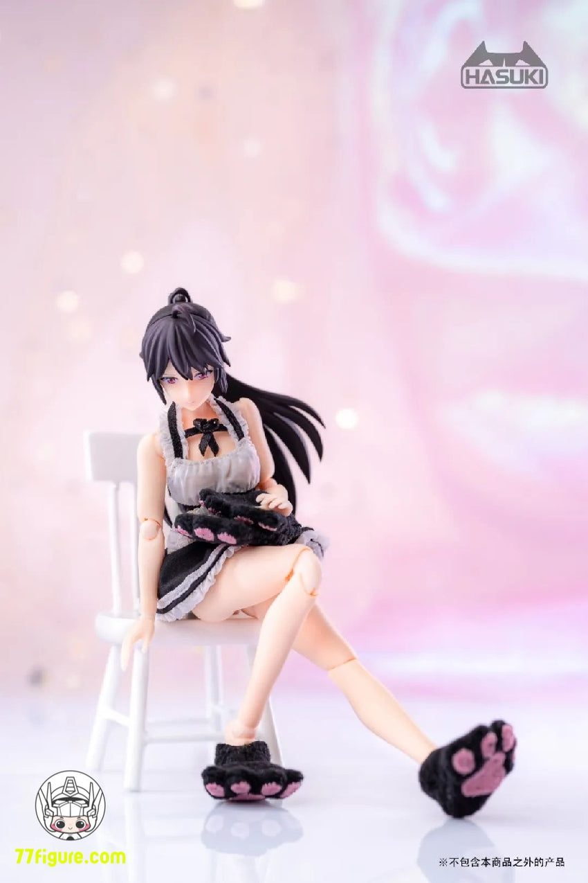 【品切れ】HASUKI 1/12 CS011 アクションフィギュア用(黒) 猫の足の手袋 &靴 セット