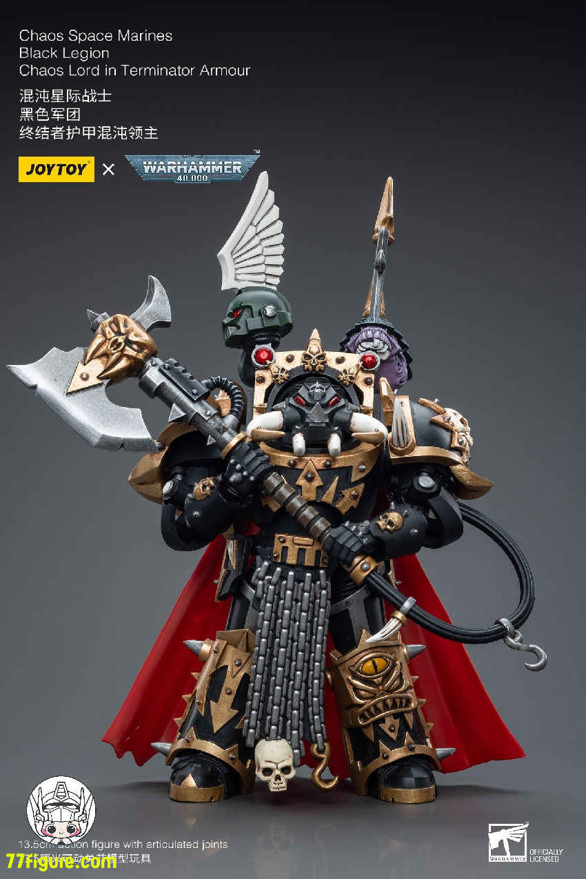 【品切れ】ジョイトイ JoyToy Source 1/18 『ウォーハンマー40K』カオス・スペース マリーンズ ブラック レギオン カオス ロード ターミネーター アーマー 塗装済み可動フィギュア