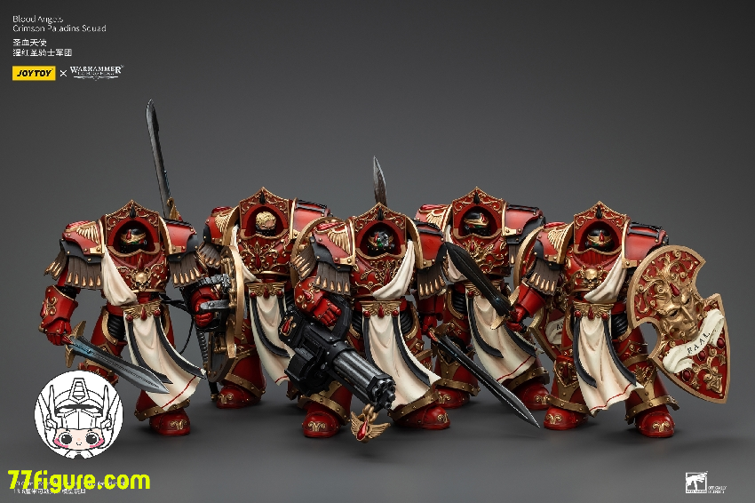 【品切れ】ジョイトイ JoyToy Source 1/18 『ウォーハンマー ホルスの異端』ブラッド エンジェル クリムゾン パラディン部隊 五体セット 塗装済み可動フィギュア