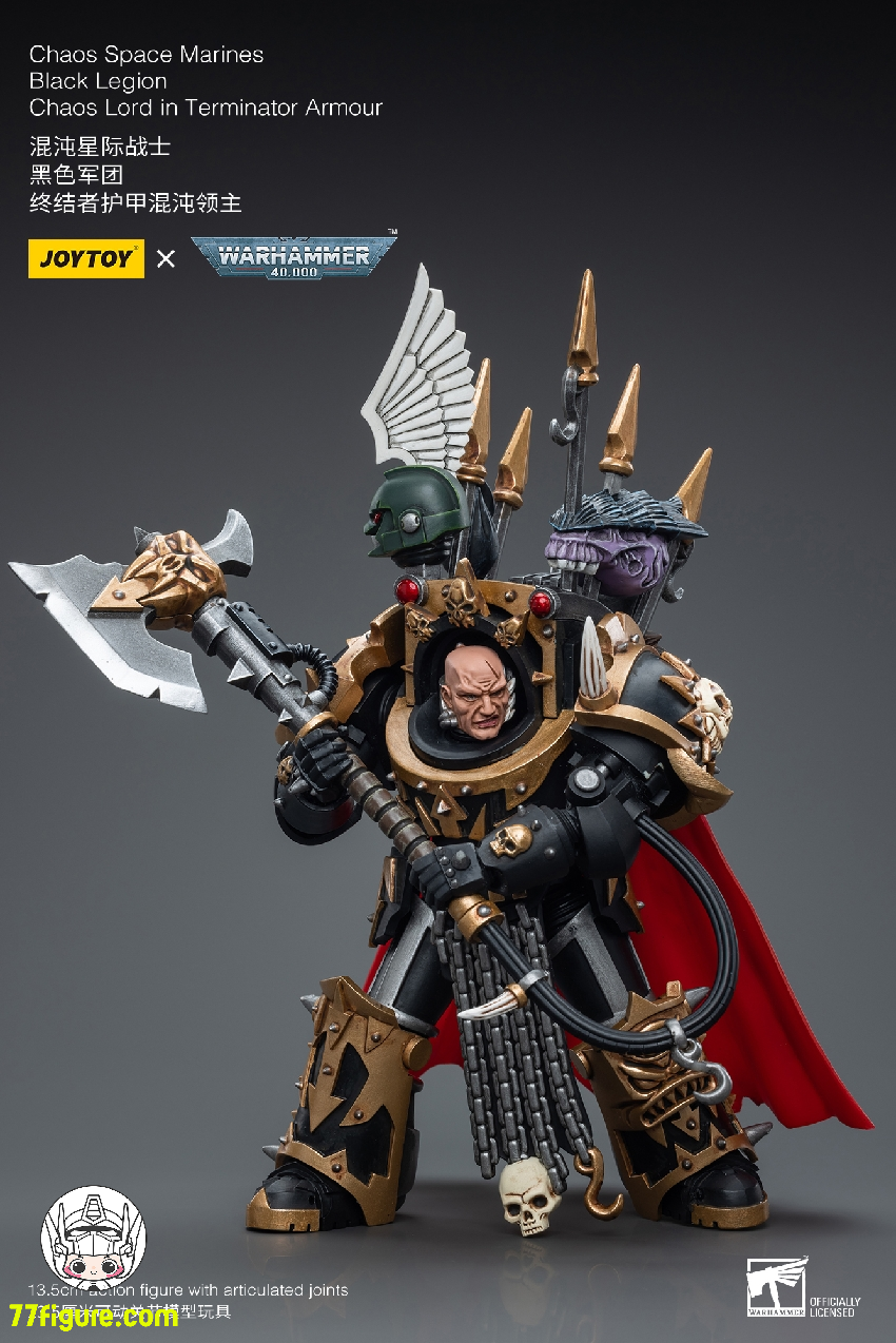 【品切れ】ジョイトイ JoyToy Source 1/18 『ウォーハンマー40K』カオス・スペース マリーンズ ブラック レギオン カオス ロード ターミネーター アーマー 塗装済み可動フィギュア