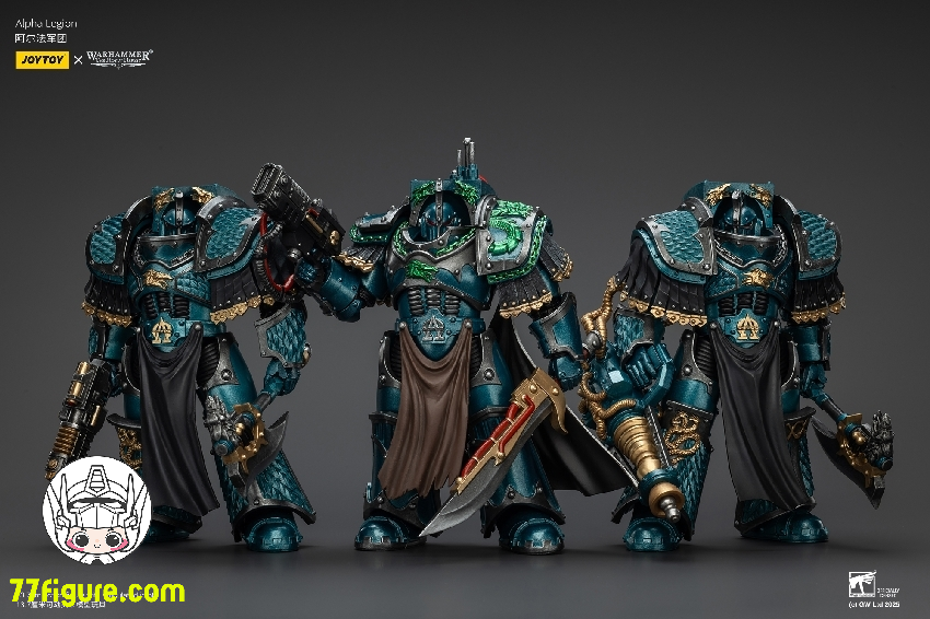 【品切れ】ジョイトイ JoyToy Source 1/18 『ウォーハンマー ホルスの異端』アルファ軍団 三体セット 塗装済み可動フィギュア