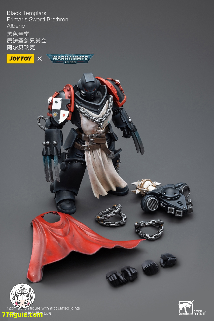 【品切れ】ジョイトイ JoyToy Source 1/18『ウォーハンマー40K』ブラックテンプラー プライマリスソードブラザレン 3体セット 塗装済み可動フィギュア
