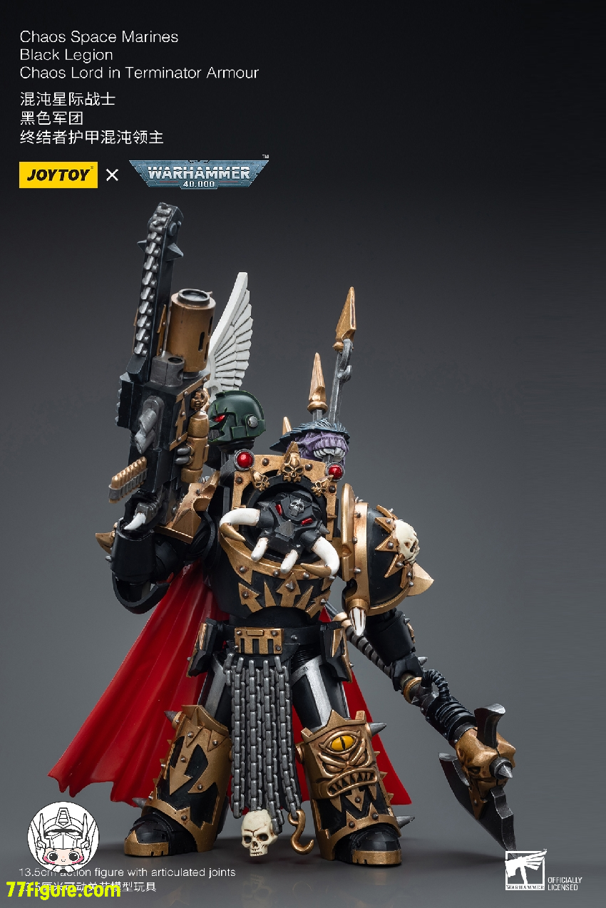【品切れ】ジョイトイ JoyToy Source 1/18 『ウォーハンマー40K』カオス・スペース マリーンズ ブラック レギオン カオス ロード ターミネーター アーマー 塗装済み可動フィギュア