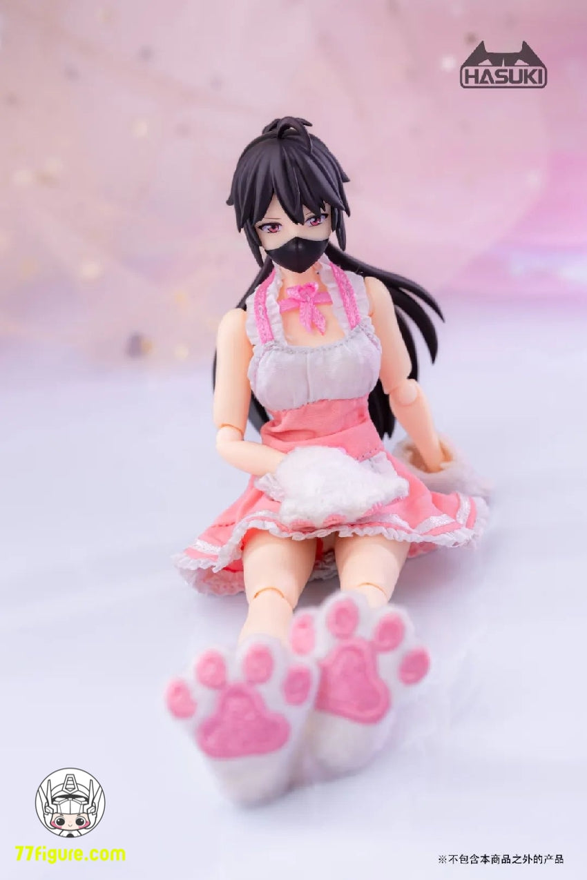 【品切れ】HASUKI 1/12 CS011 アクションフィギュア用(ホワイト) 猫の足の手袋 &靴 セット