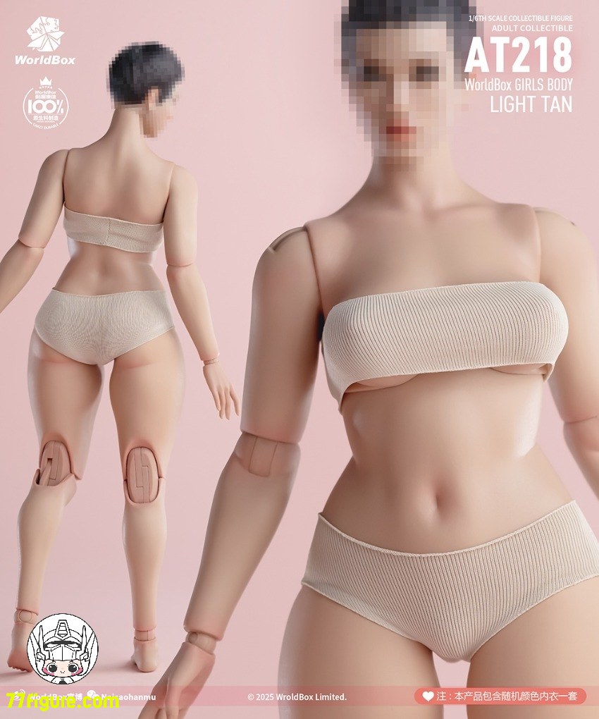 【予約受付終了】World Box 1/6 AT218 プラスサイズ 女性可動素体 ライトタンカラー