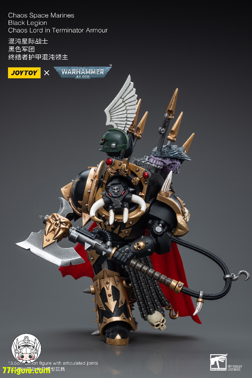 【品切れ】ジョイトイ JoyToy Source 1/18 『ウォーハンマー40K』カオス・スペース マリーンズ ブラック レギオン カオス ロード ターミネーター アーマー 塗装済み可動フィギュア