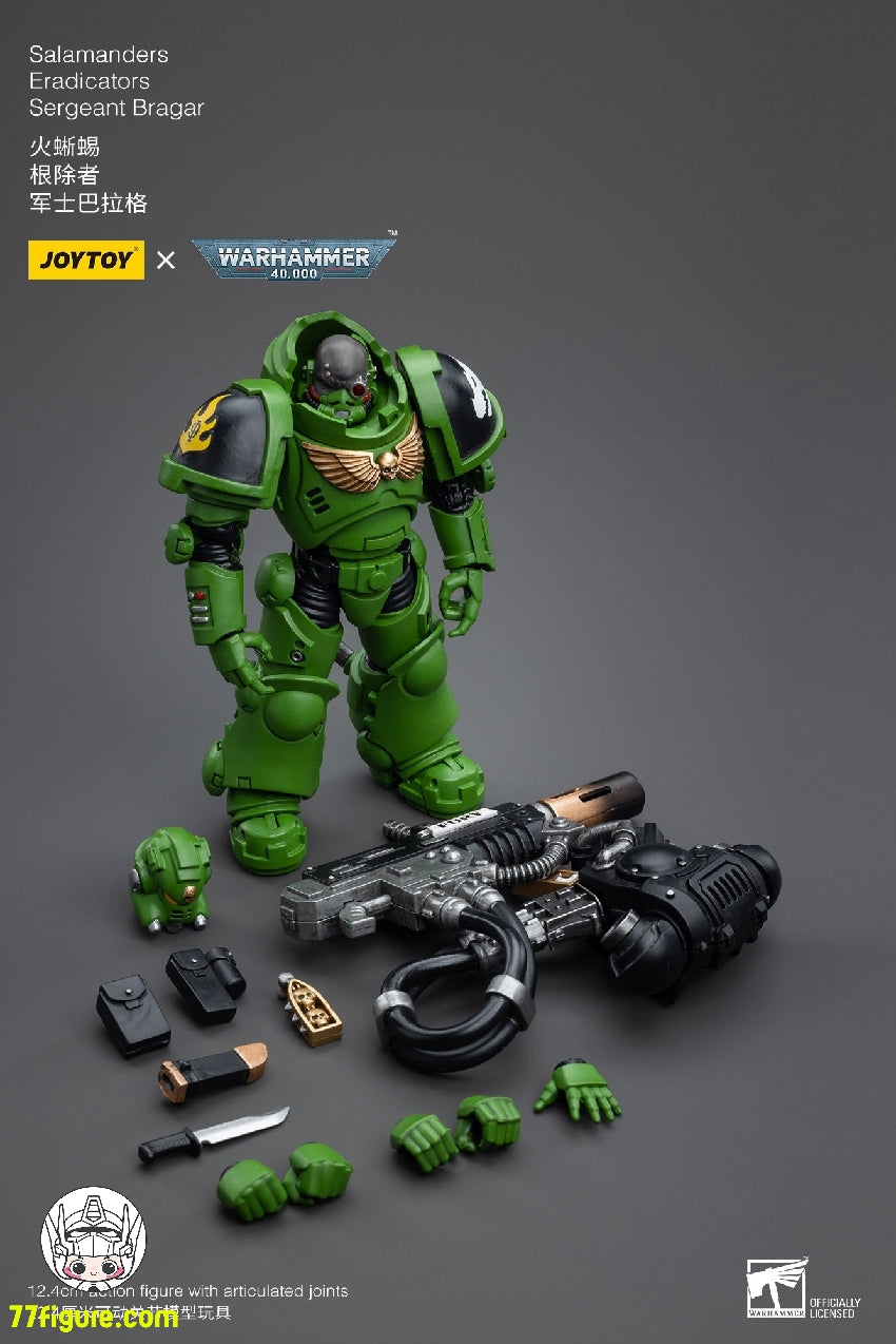 【品切れ】ジョイトイ JoyToy Source 1/18 『ウォーハンマー40K』サラマンダー 根絶者 サージェント・ブラガー 塗装済み可動フィギュア
