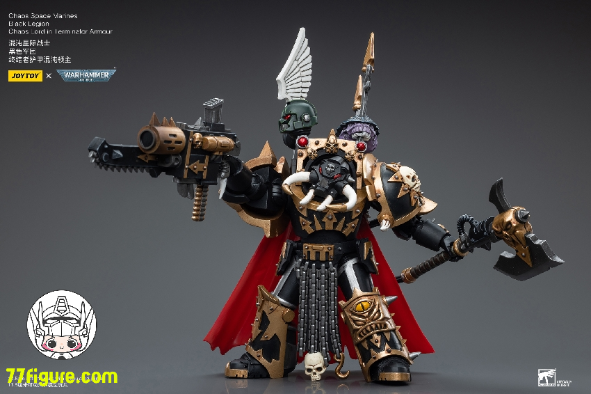 【品切れ】ジョイトイ JoyToy Source 1/18 『ウォーハンマー40K』カオス・スペース マリーンズ ブラック レギオン カオス ロード ターミネーター アーマー 塗装済み可動フィギュア