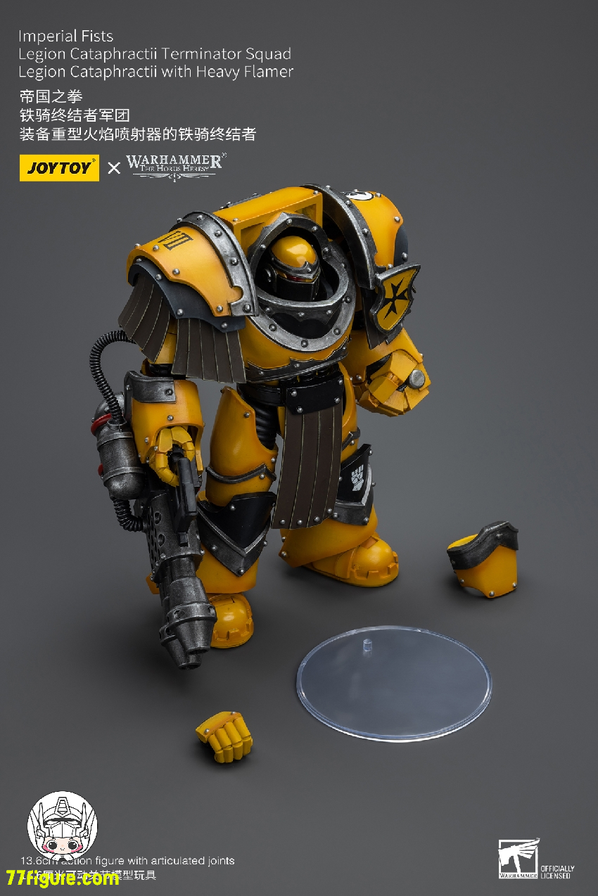 【品切れ】ジョイトイ JoyToy Source 1/18 『ウォーハンマー:ホルスの大逆』インペリアルフィスト 騎兵ターミネーター軍団 騎兵ターミネーター ヘビーフレイマー付き 塗装済み可動フィギュア