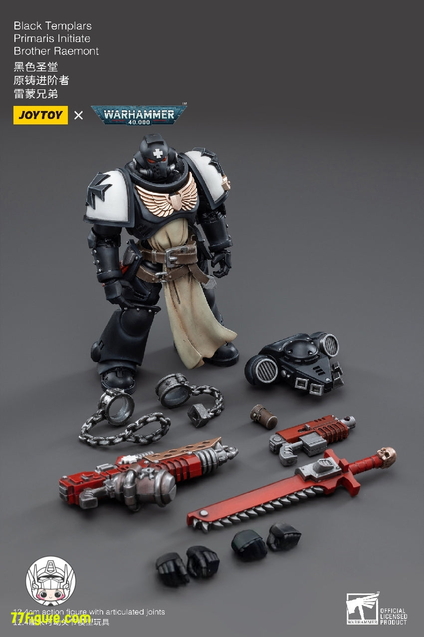 【品切れ】ジョイトイ JoyToy Source 1/18 『ウォーハンマー40K』ブラック テンプラーズ プライマリス イニシエイト ブラザー レイモント 塗装済み可動フィギュア