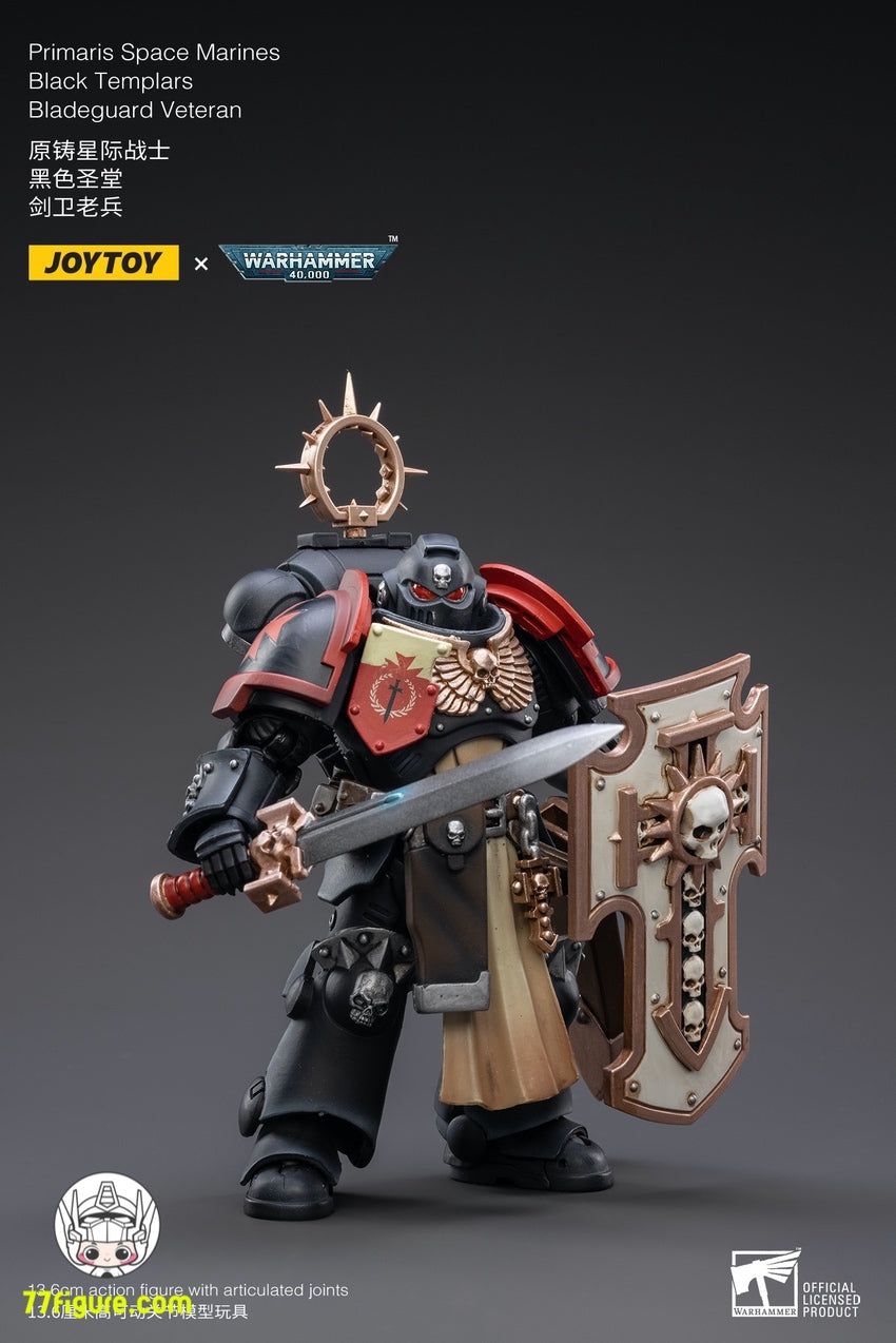 【品切れ】ジョイトイ JoyToy Source 1/18 『ウォーハンマー40K』ブラック テンプラーズ ブレードガード ベテラン 塗装済み可動フィギュア