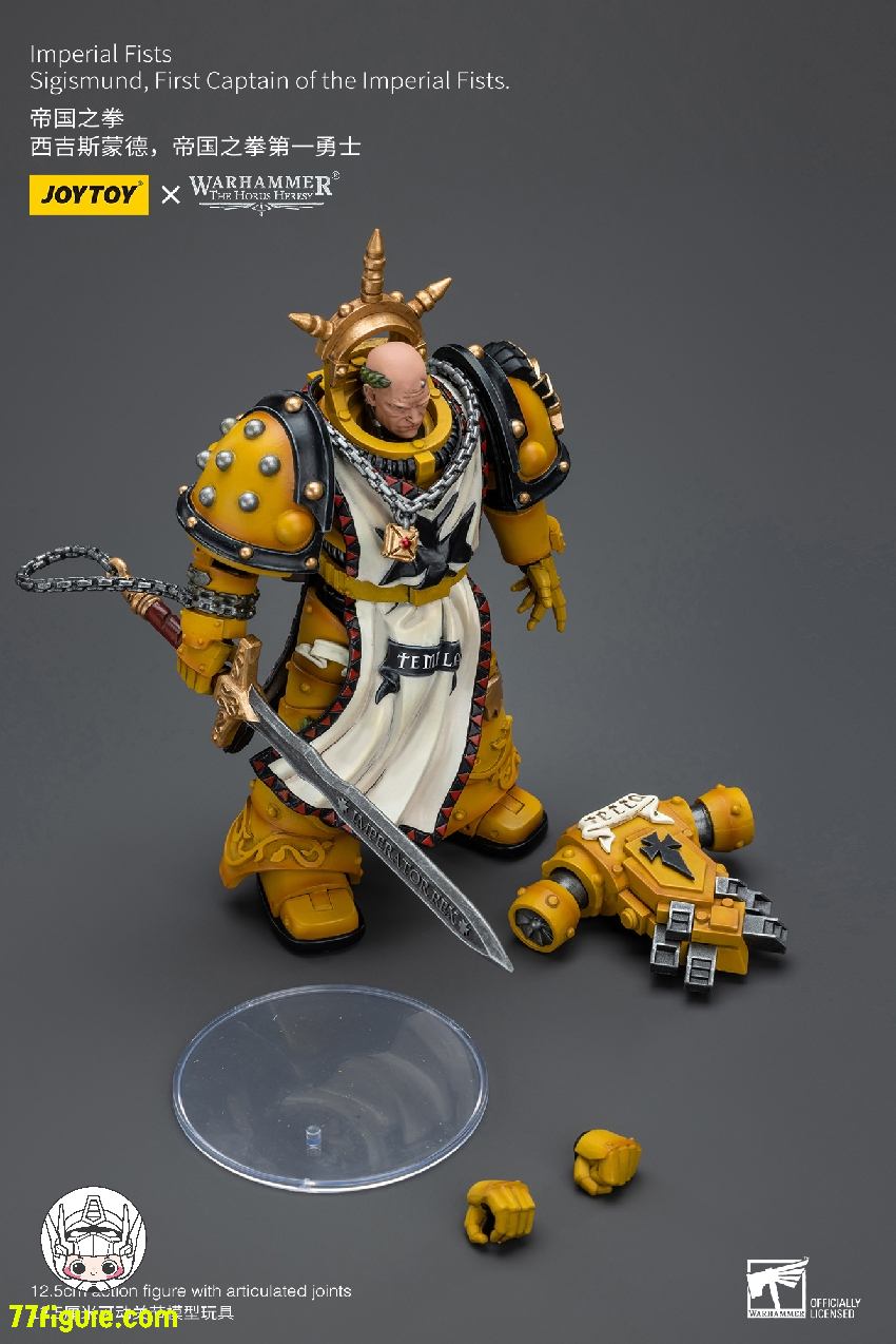 【品切れ】ジョイトイ JoyToy Source 1/18 『ウォーハンマー40K:ホルスの大逆』インペリアルフィスト 初代キャプテン・ジギスムント 塗装済み可動フィギュア