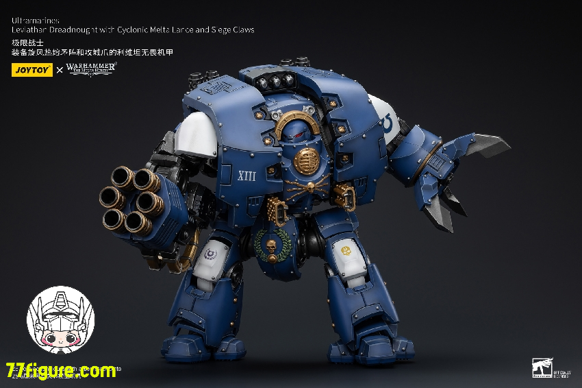 【品切れ】ジョイトイ JoyToy Source 1/18 『ウォーハンマー ホルスの異端』ウルトラマリーンズ リバイアサン・ドレッドノート サイクロン メルタランスとシージ クロー付き 塗装済み可動フィギュア