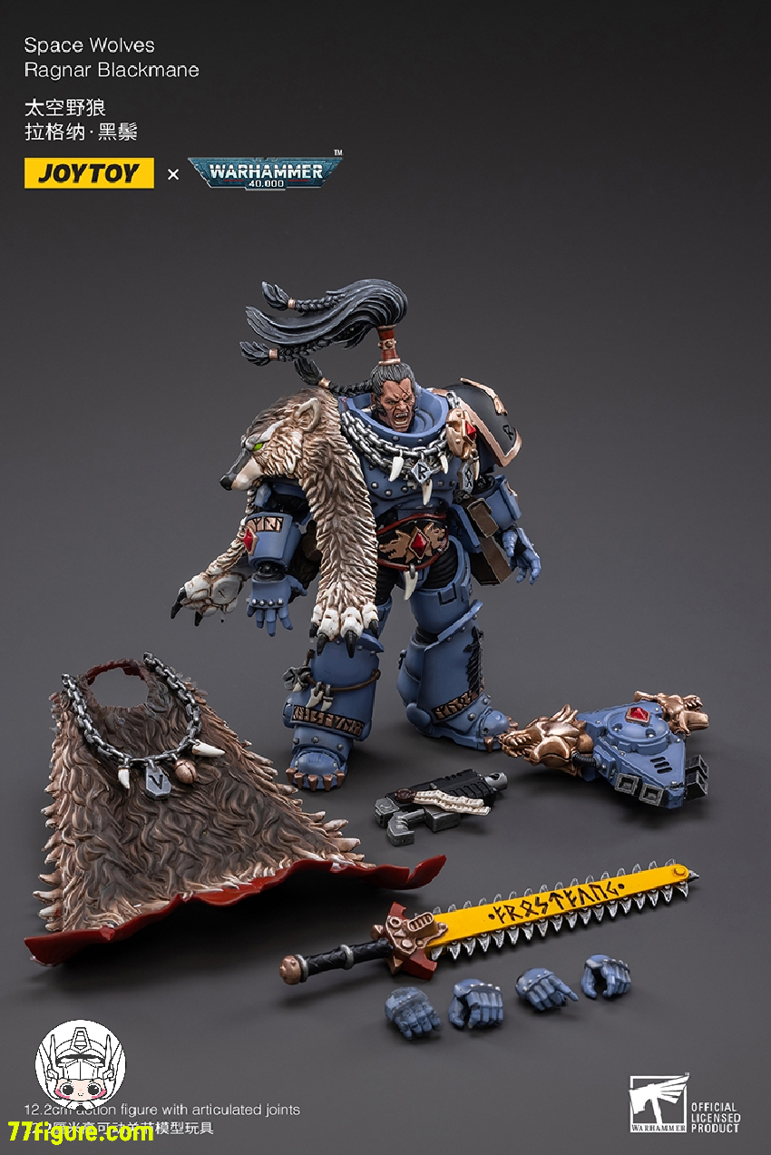 【品切れ】ジョイトイ JoyToy Source 1/18『ウォーハンマー40K』スペースウルフズ ラグナル・ブラックメイン 塗装済み可動フィギュア