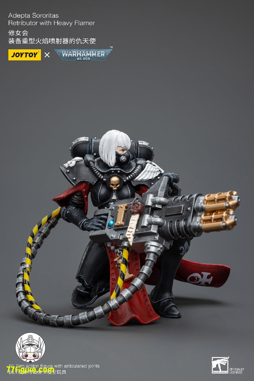 【品切れ】ジョイトイ JoyToy Source 1/18 『ウォーハンマー40K』アデプタ ソロリタス レトリビューター w/ヘビー フレイマー 塗装済み可動フィギュア