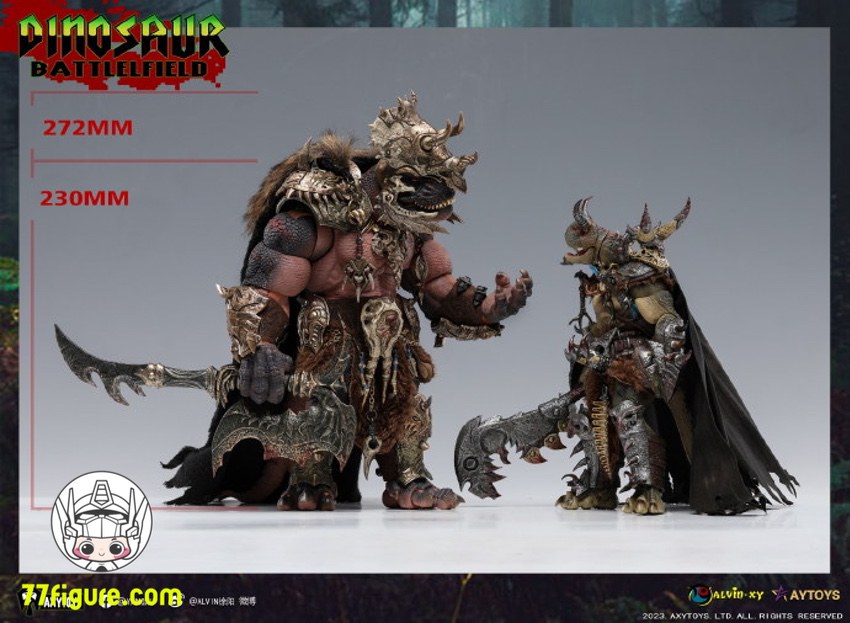 【品切れ】AXYTOYS AXY-004B『ダイナソー・バトルフィールド』ティラノサウルス 赤 バージョン 塗装済み可動フィギュア