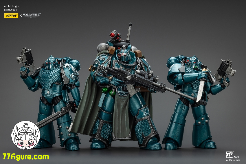 【品切れ】ジョイトイ JoyToy Source 1/18 『ウォーハンマー ホルスの異端』アルファ・レギオン 三体セット 塗装済み可動フィギュア