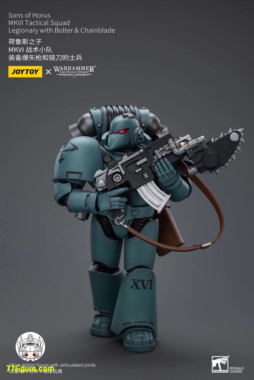 【品切れ】ジョイトイ JoyToy Source 1/18 『ウォーハンマー ホルスの異端』ホルスの息子たち MKVI 戦術分隊軍団兵 ボルター&チェーンブレード付き 塗装済み可動フィギュア