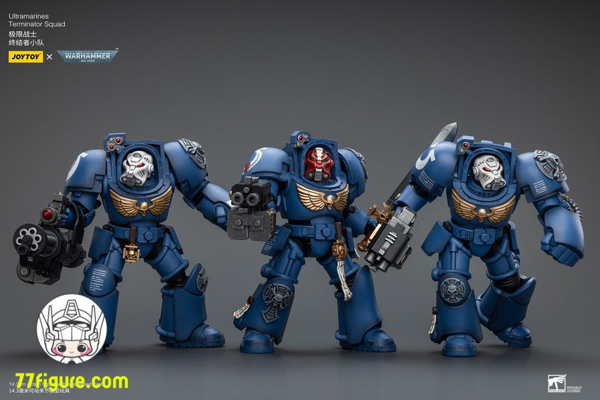 【品切れ】ジョイトイ JoyToy Source 1/18『ウォーハンマー40K』ウルトラマリン ターミネーター分隊 三体セット 塗装済み可動フィギュア