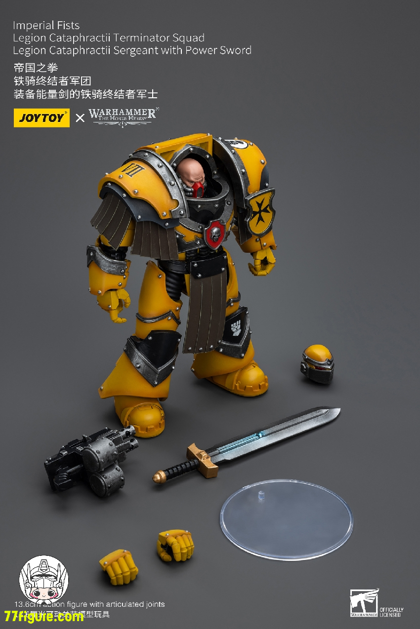 【品切れ】ジョイトイ JoyToy Source 1/18 『ウォーハンマー:ホルスの大逆』インペリアルフィスト 騎兵ターミネーター軍団 騎兵ターミネーターサージェント エネルギーソード付き 塗装済み可動フィギュア