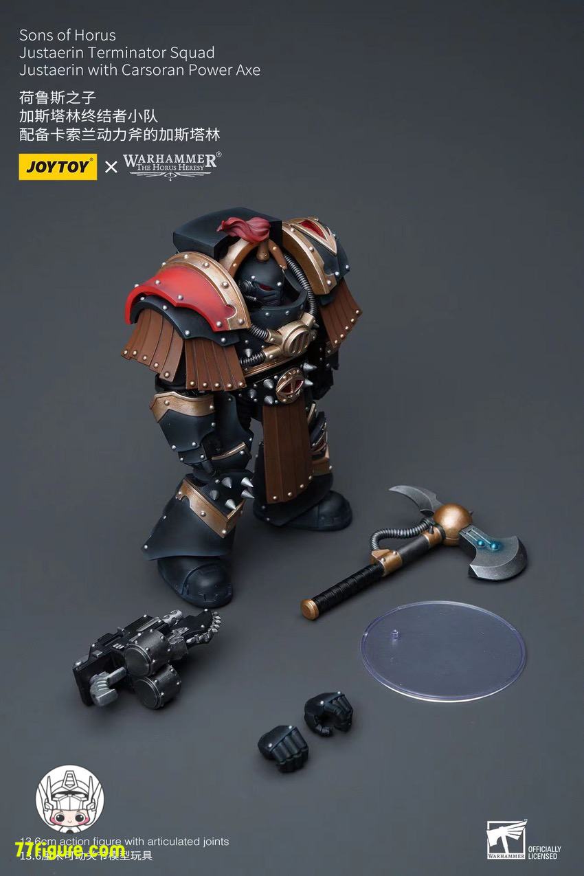 【品切れ】ジョイトイ JoyToy Source 1/18 『ウォーハンマー ホルスの異端』ホルスの息子たち ジャスタリン ターミネーター分隊 ジャスタリン カルソラン パワー アックス付き 塗装済み可動フィギュア