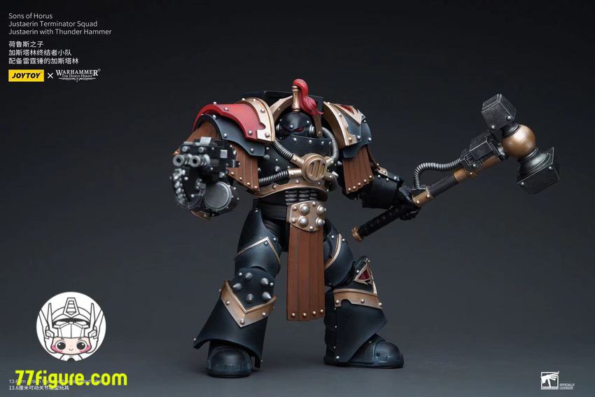 【品切れ】ジョイトイ JoyToy Source 1/18 『ウォーハンマー ホルスの異端』ホルスの息子たち ジャスタリン ターミネーター分隊 ジャスタリン サンダー ハンマー付き 塗装済み可動フィギュア