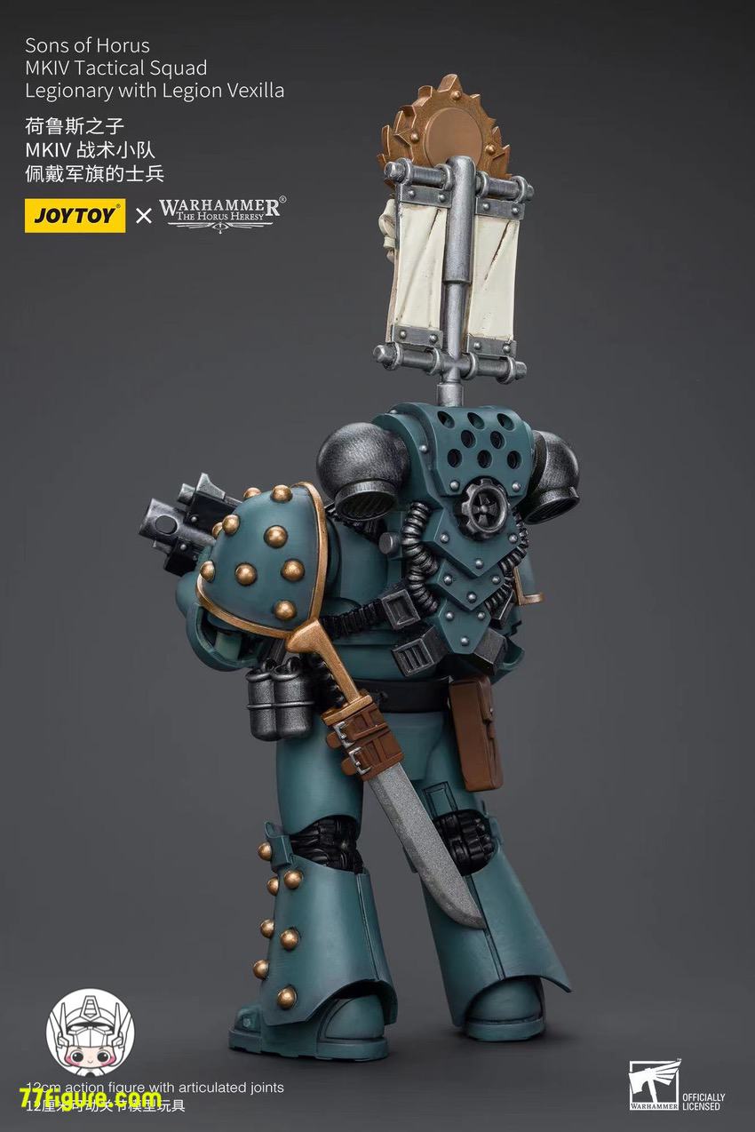 【品切れ】ジョイトイ JoyToy Source 1/18 『ウォーハンマー ホルスの異端』ホルスの息子たち MKIV 戦術分隊軍団兵 軍団ベクシラ付き 塗装済み可動フィギュア