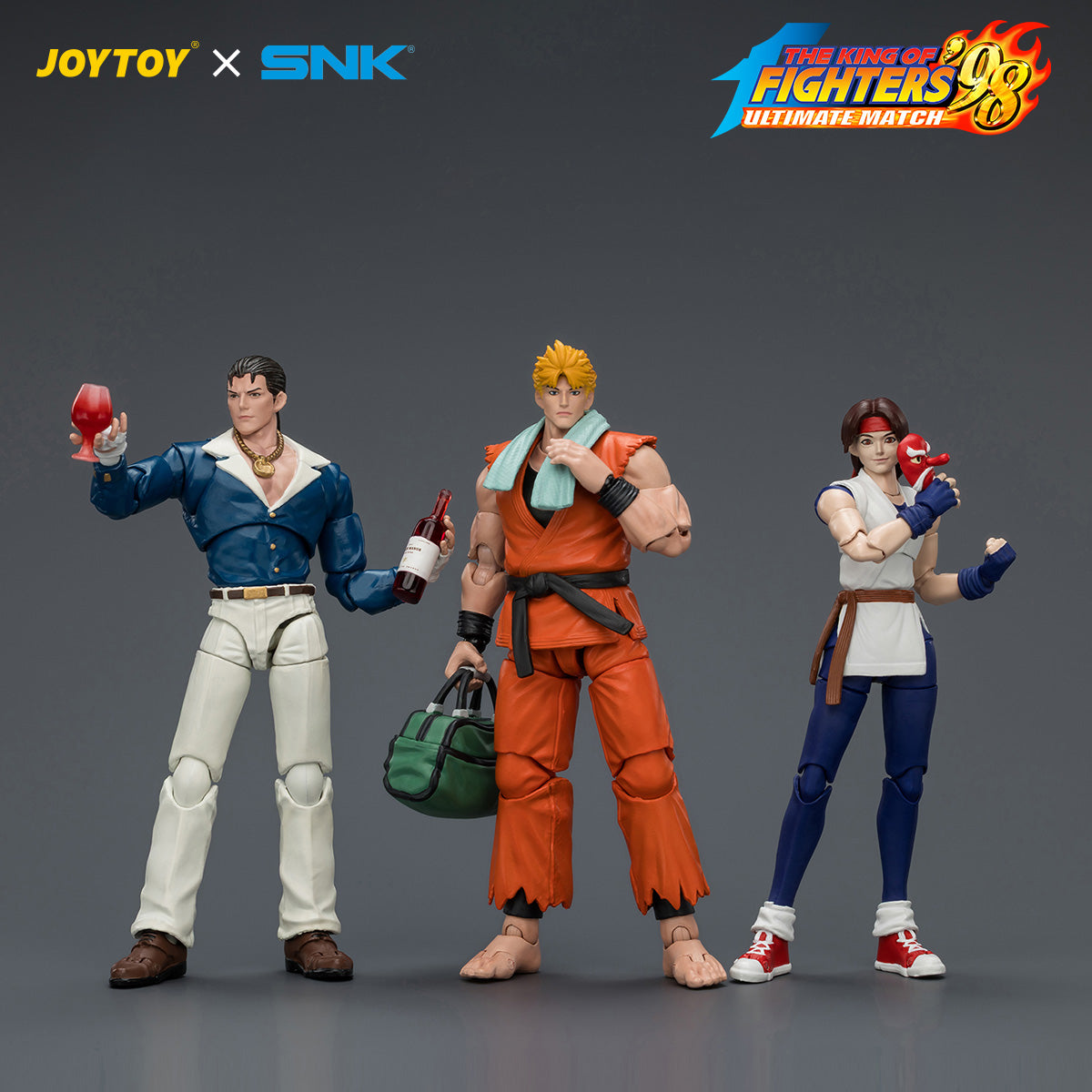【予約商品】JoyToy 1/18 SNK KOF'98UM 龍虎の拳チーム 3体セット 塗装済み可動フィギュア