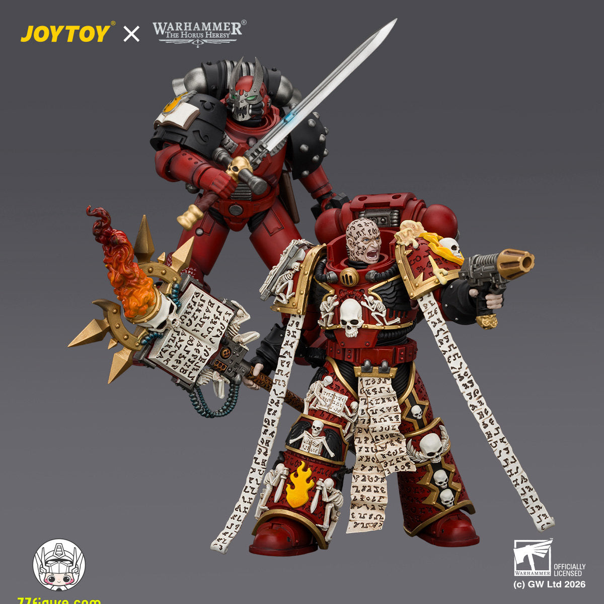【予約商品】ジョイトイ JoyToy Source 1/18『ウォーハンマー ホルスの異端』MKVI 戦術軍士官&エレバス ダーク・アポストル 2体セット 塗装済み可動フィギュア