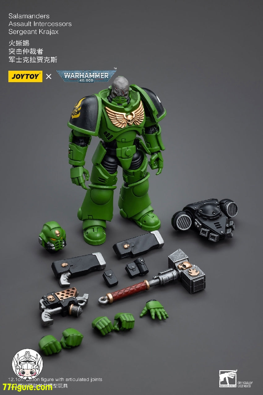 【品切れ】ジョイトイ JoyToy Source 1/18 『ウォーハンマー40K』サラマンダー アサルト・インターセッサーズ サージェント クラジャックス 塗装済み可動フィギュア