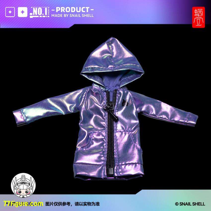 【品切れ】蝸之殻(スネイルシェル) スネちゃんのパーカー(偏光ブルーパープルVer.) 1/10&1/12スケールアクションフィギュア用衣装