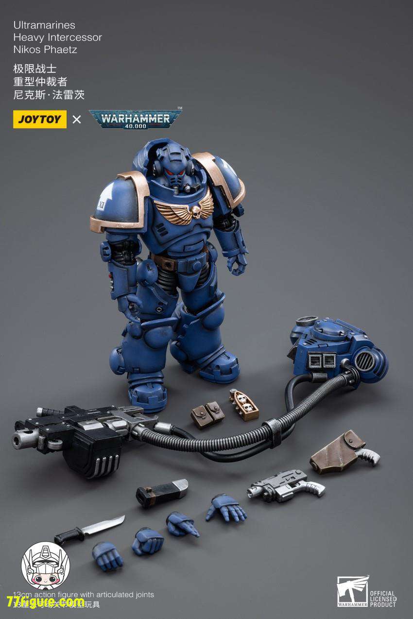 【品切れ】ジョイトイ JoyToy Source 1/18『ウォーハンマー40K』ウルトラマリーン ヘビーインターセッサー ニクス・ファレズ 塗装済み可動フィギュア
