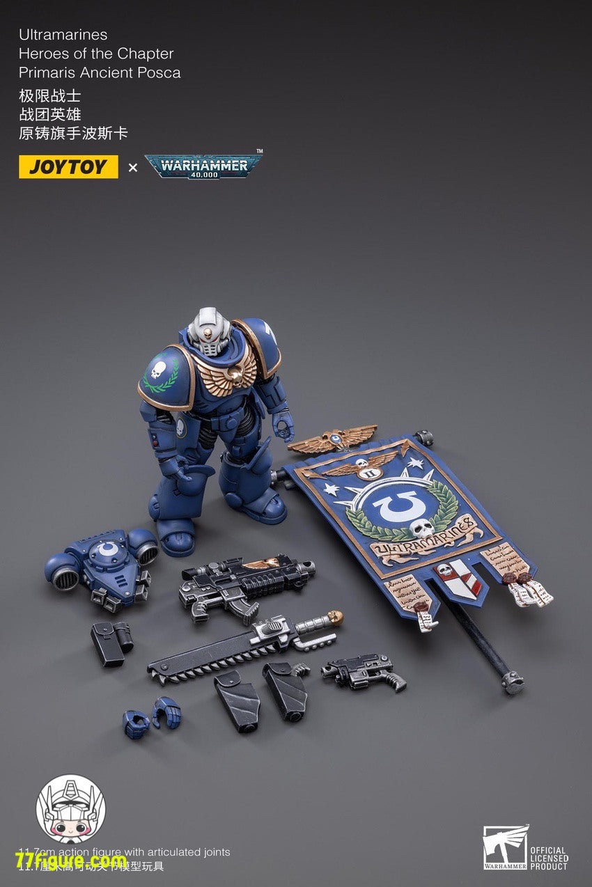 【品切れ】ジョイトイ JoyToy Source 1/18『ウォーハンマー40K』ウルトラマリーンズ ヒーローズ オブ ザ チャプター プライマリス エンシェント ポスカ 塗装済み可動フィギュア