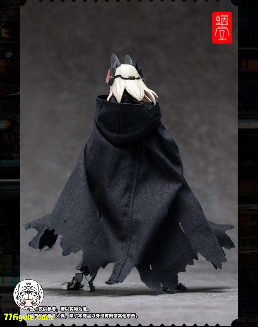 【品切れ】蝸之殻(スネイルシェル) 黒いフード付き戦術ケープ 1/10&1/12スケールアクションフィギュア用衣装