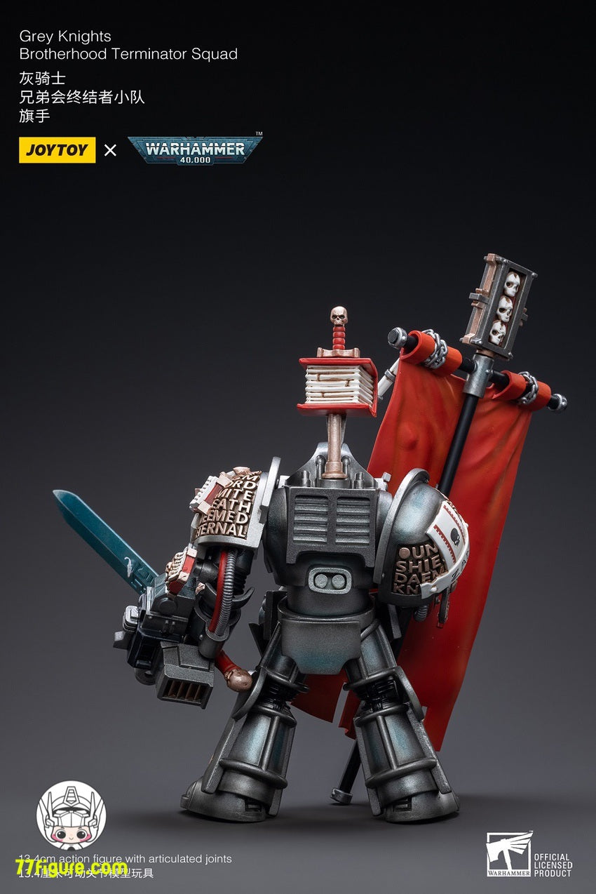 【品切れ】ジョイトイ JoyToy Source 1/18『ウォーハンマー40K』 灰騎士 兄弟会終結者小隊 旗手 塗装済み可動フィギュア