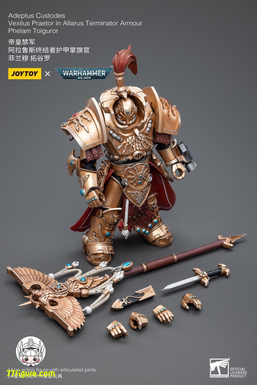 【品切れ】ジョイトイ JoyToy Source 1/18『ウォーハンマー40K』アデプトゥス クストデス ターミネーター アーマー フェラム トルグロル 塗装済み可動フィギュア