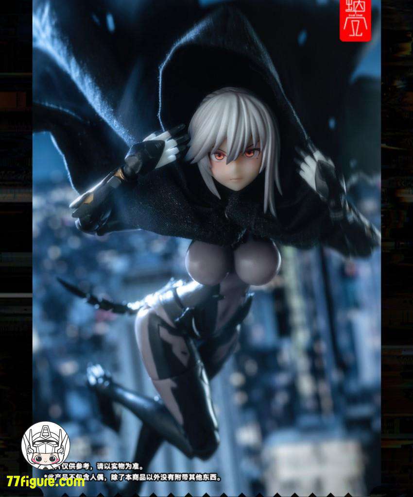【品切れ】蝸之殻(スネイルシェル) 黒いフード付き戦術ケープ 1/10&1/12スケールアクションフィギュア用衣装