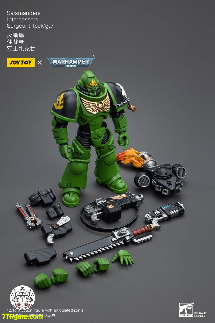 【品切れ】ジョイトイ JoyToy Source 1/18 『ウォーハンマー40K』サラマンダー インターセッサーズ サージェント・チェックガン 塗装済み可動フィギュア