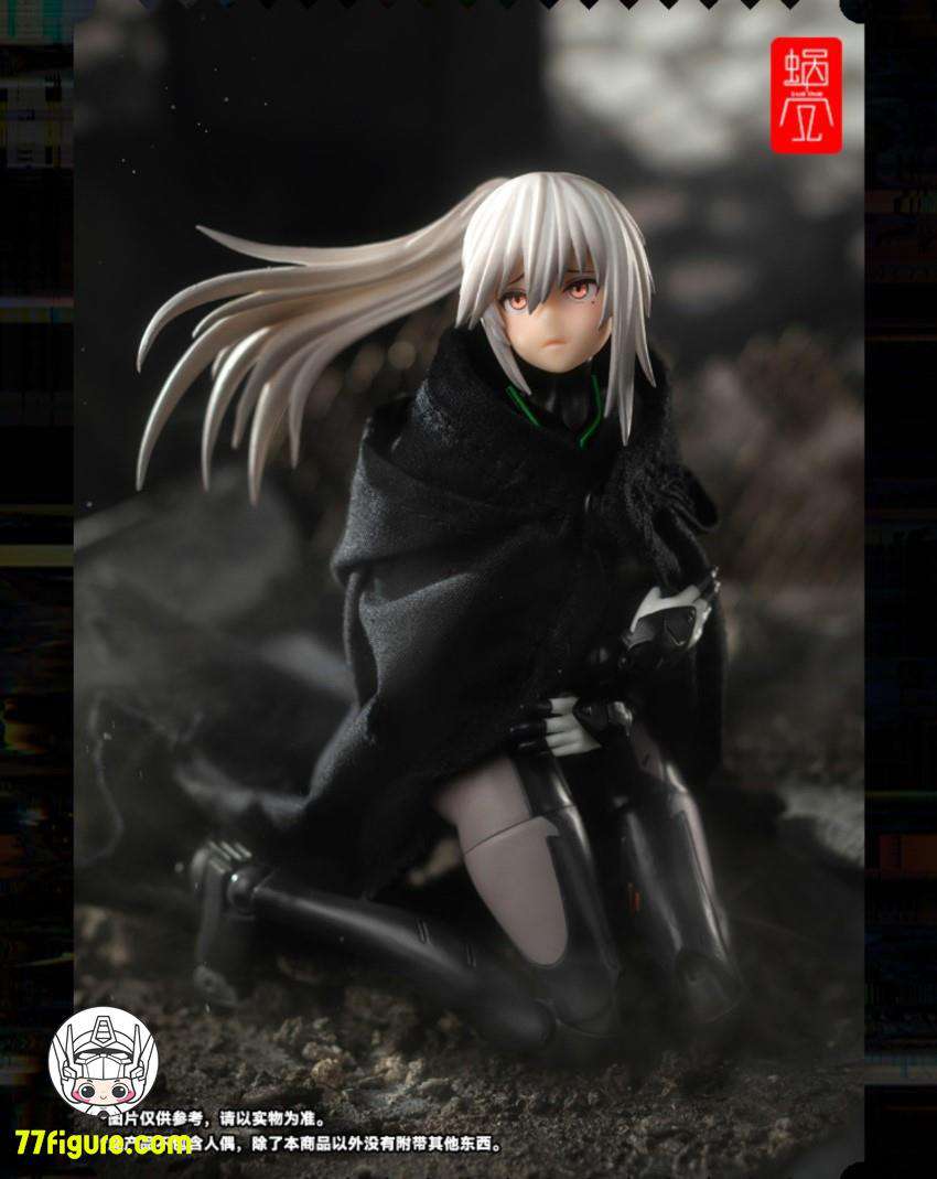 【品切れ】蝸之殻(スネイルシェル) 黒いフード付き戦術ケープ 1/10&1/12スケールアクションフィギュア用衣装