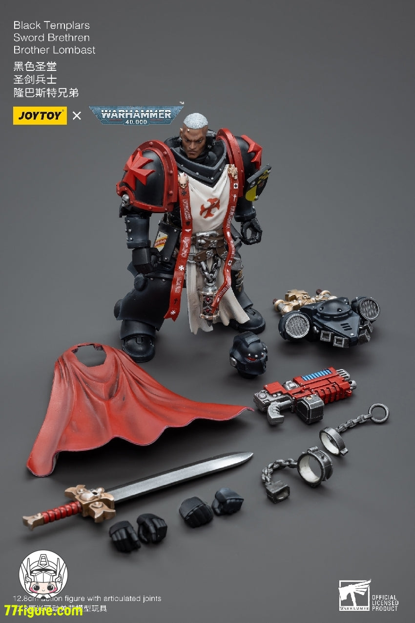 【品切れ】ジョイトイ JoyToy Source 1/18 『ウォーハンマー40K』ブラック テンプラー ソード ブラザレン ブラザー ロンバスト 塗装済み可動フィギュア