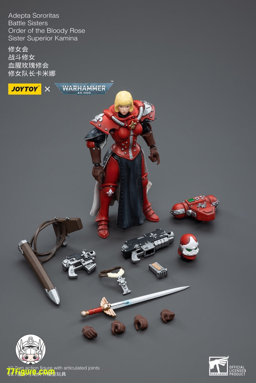 【品切れ】ジョイトイ JoyToy Source 1/18 『ウォーハンマー40K』アデプタ ソロリタス バトル シスターズ ブラッディ ローズシスター スペリオル カミナ 塗装済み可動フィギュア