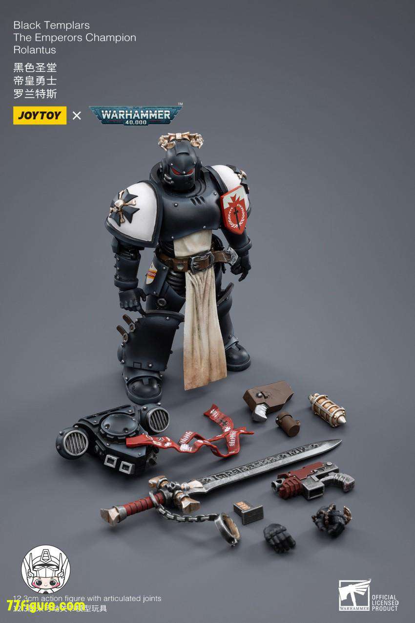 【品切れ】ジョイトイ JoyToy Source 1/18『ウォーハンマー40K』ブラックテンプラー エンペラーズチャンピオン ロランタス 塗装済み可動フィギュア