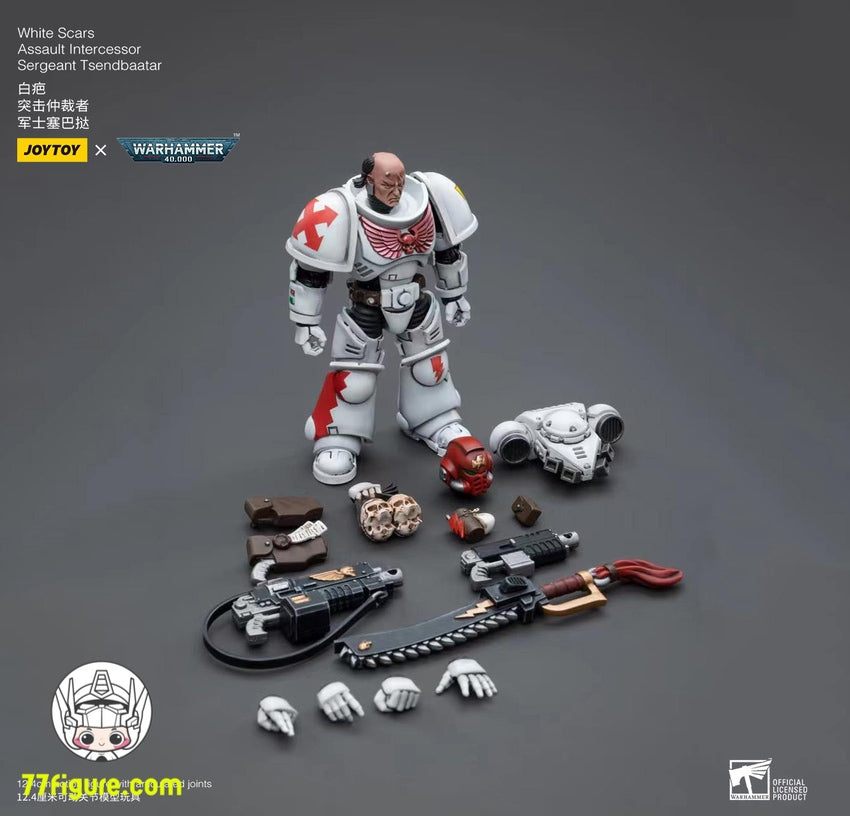 【品切れ】ジョイトイ JoyToy Source 1/18『ウォーハンマー40K』 白い傷跡 アサルト インターセッサー サージャント ツェンドバートル 塗装済み可動フィギュア